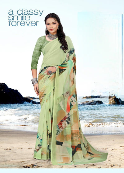 626009 हैवी जॉर्जेट डिजिटल प्रिंट साड़ी