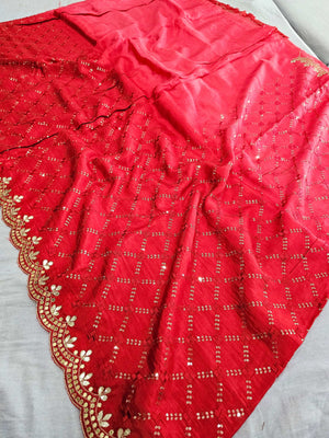 681001 Designer Pure Dola Silk Saree With Beautiful Sequence Work