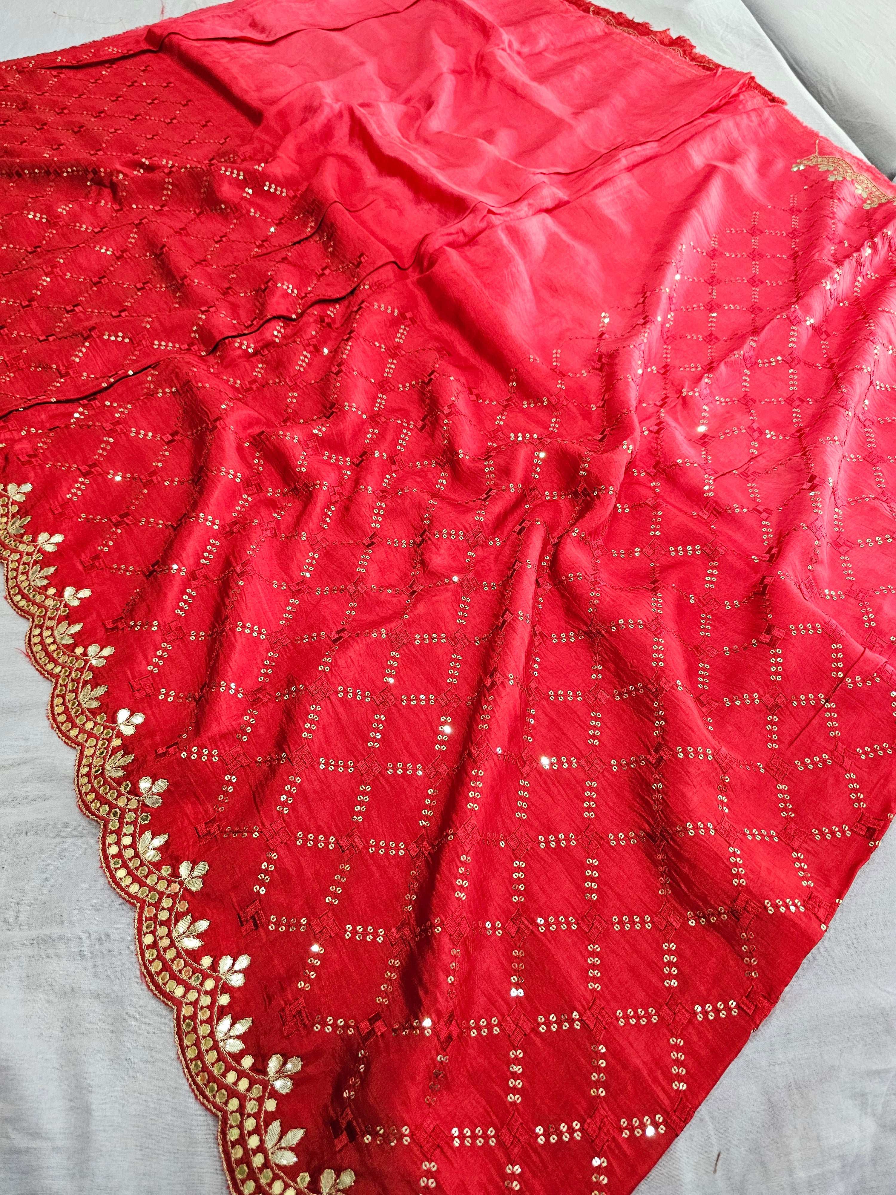 681001 Designer Pure Dola Silk Saree With Beautiful Sequence Work
