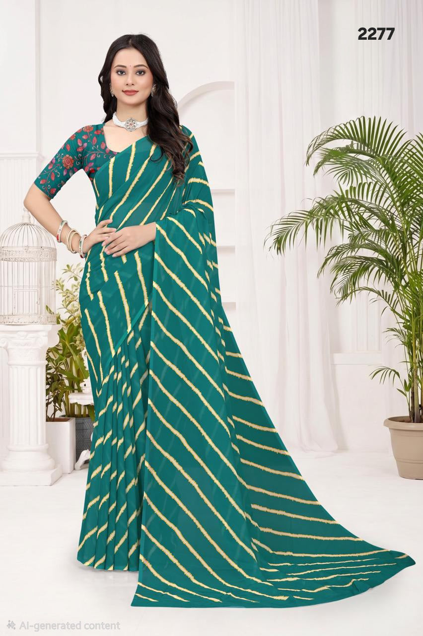 2281 Rajasthani Lehriya Rani Italian Crepe Silk Saree