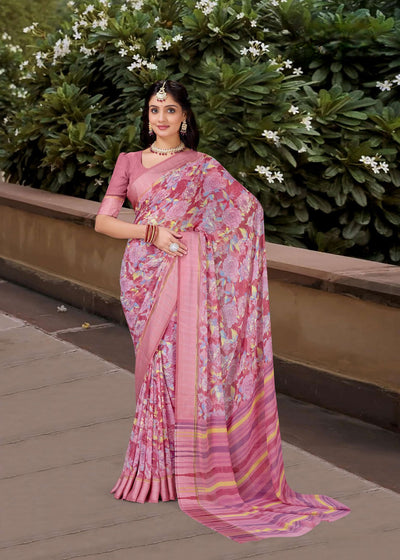 626009 हैवी जॉर्जेट डिजिटल प्रिंट साड़ी