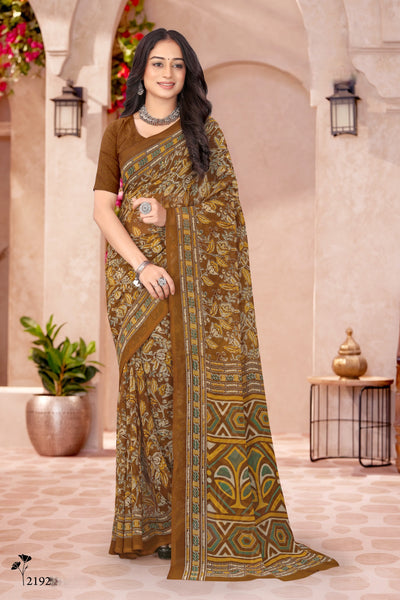 2192 Very Heavy Georgette Flower Print Saree