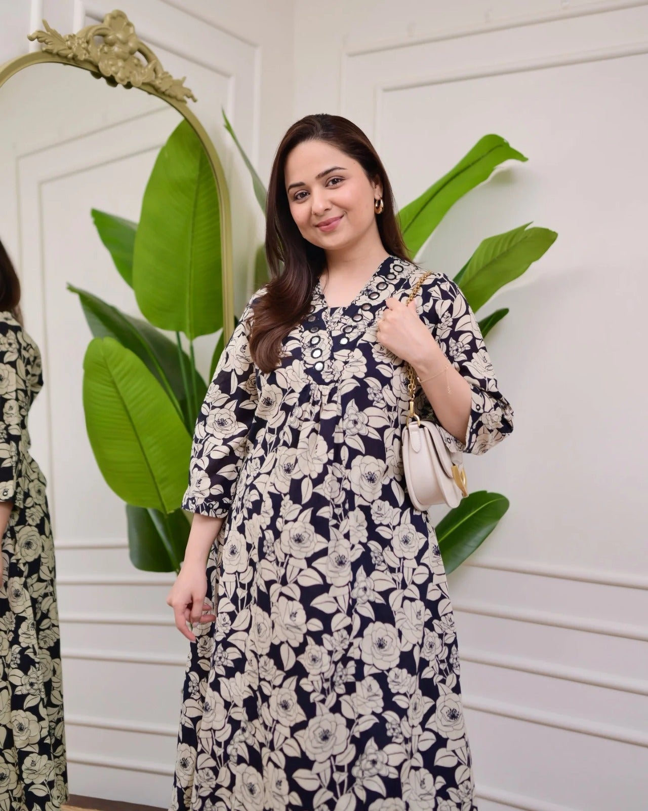 614006 शुद्ध मलमल कॉटन हाथ से पेंट किया हुआ कॉर्ड सेट 