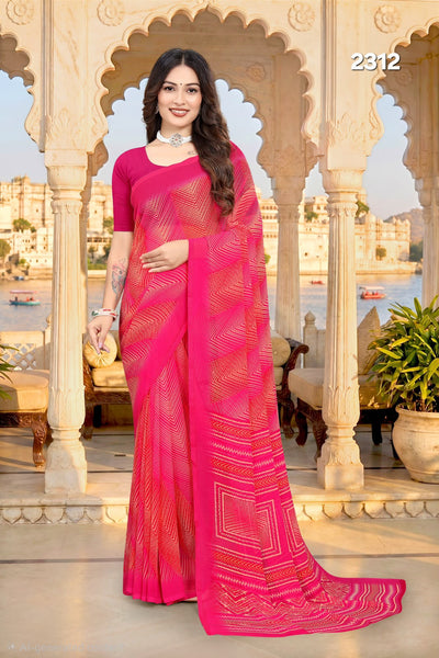 2312 Very Soft Danedar Georgette Flower Print Saree