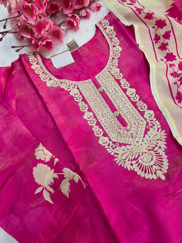 889003 Premium Silk Straight Kurti Set With Dupatta C81010