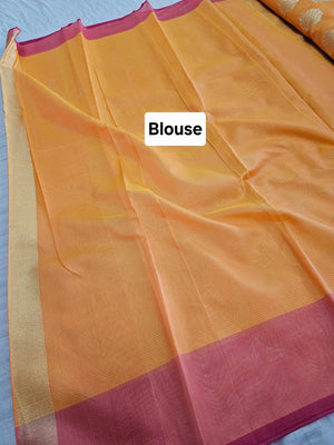 743003 Beautiful Banarasi Zari Weaving Pure Kolkata Cotton Saree
