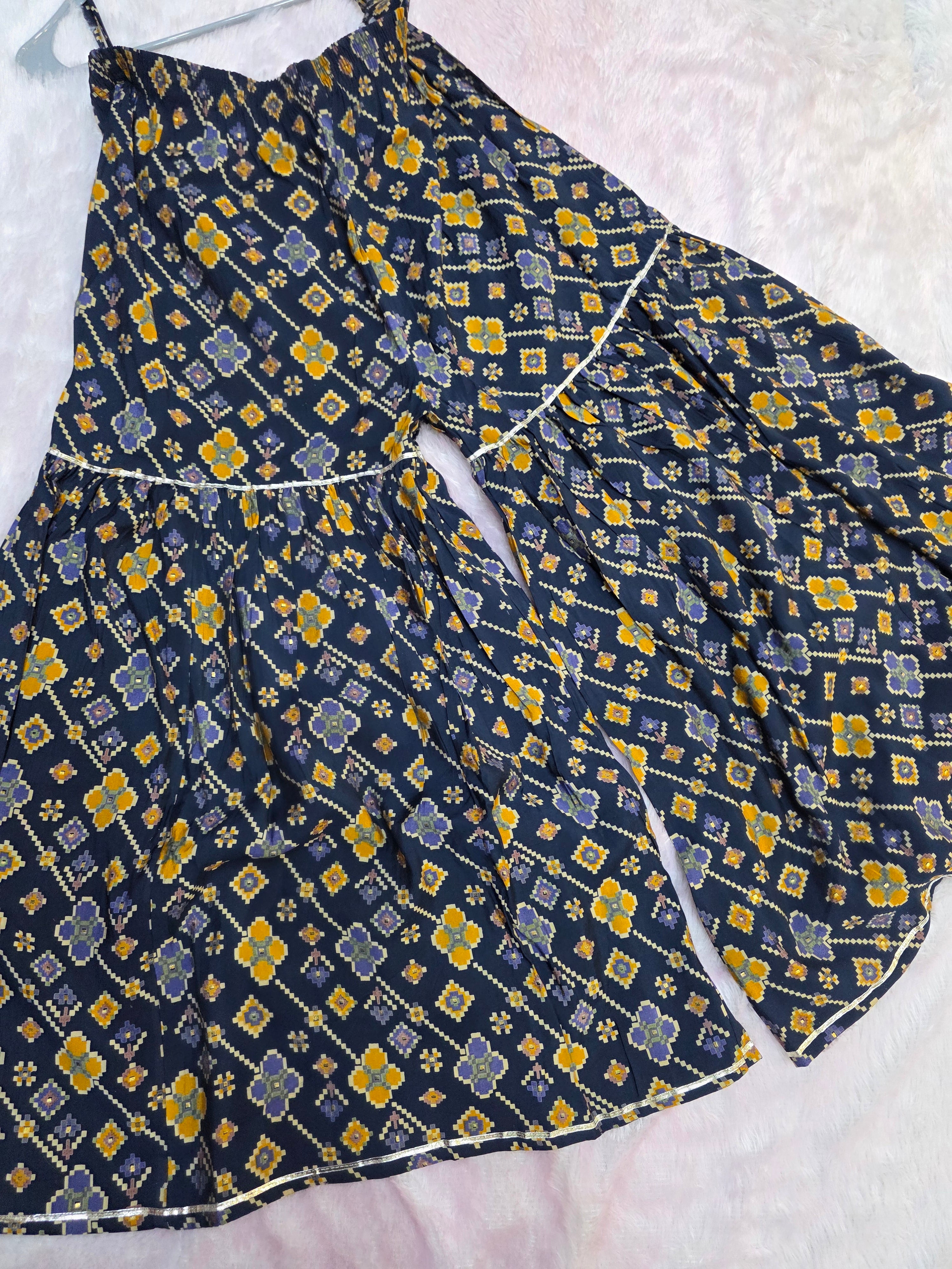 कॉटन रेयॉन अनारकली बंधनी प्रिंटेड कुर्ती 