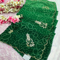966001 Traditional Bandhani Georgette Saree with Hand Cutdana Work - Green