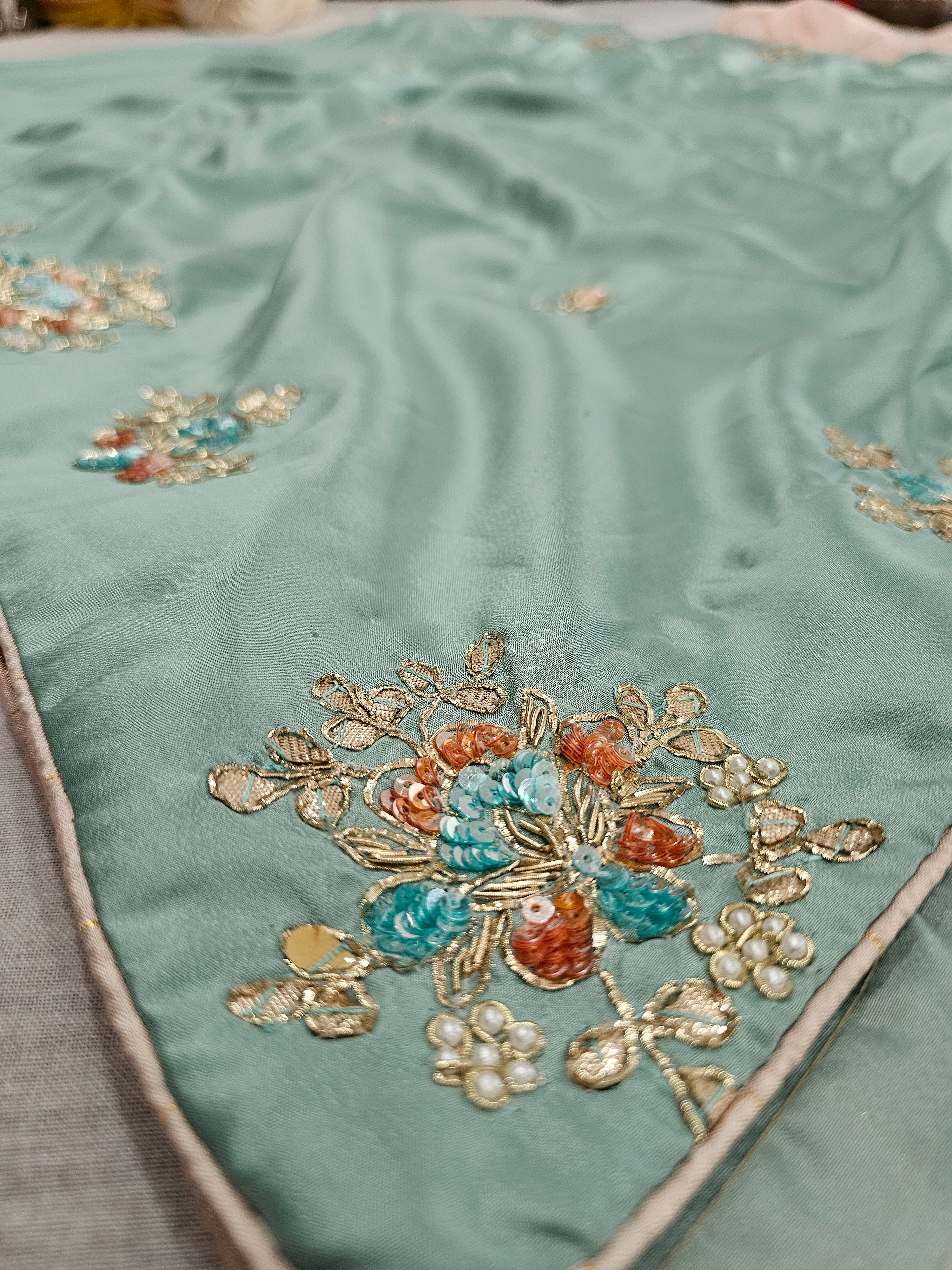 976004 Designer Party Wear Saree With Beautiful Hand Sequence Work 8392