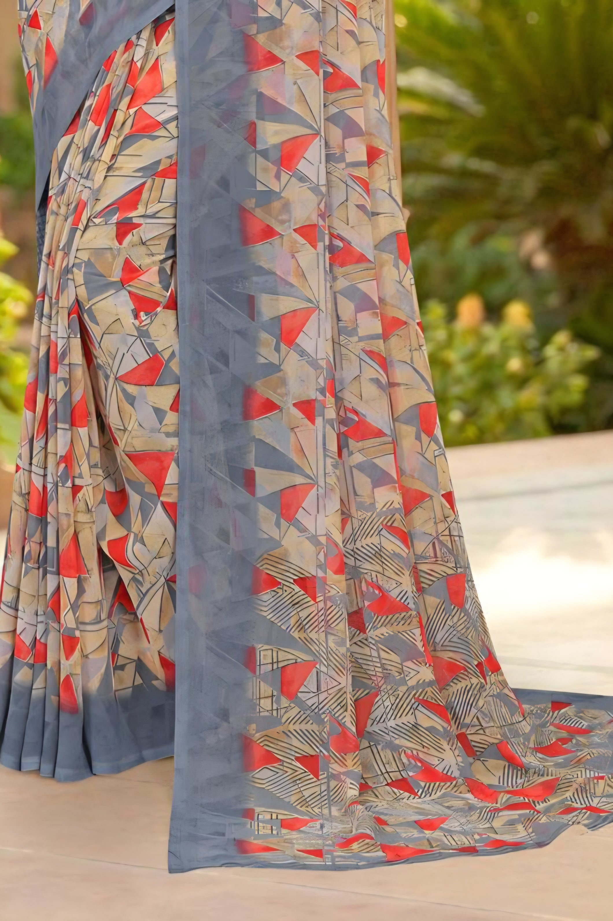 101904 Very Soft Heavy Georgette Flower Print Saree