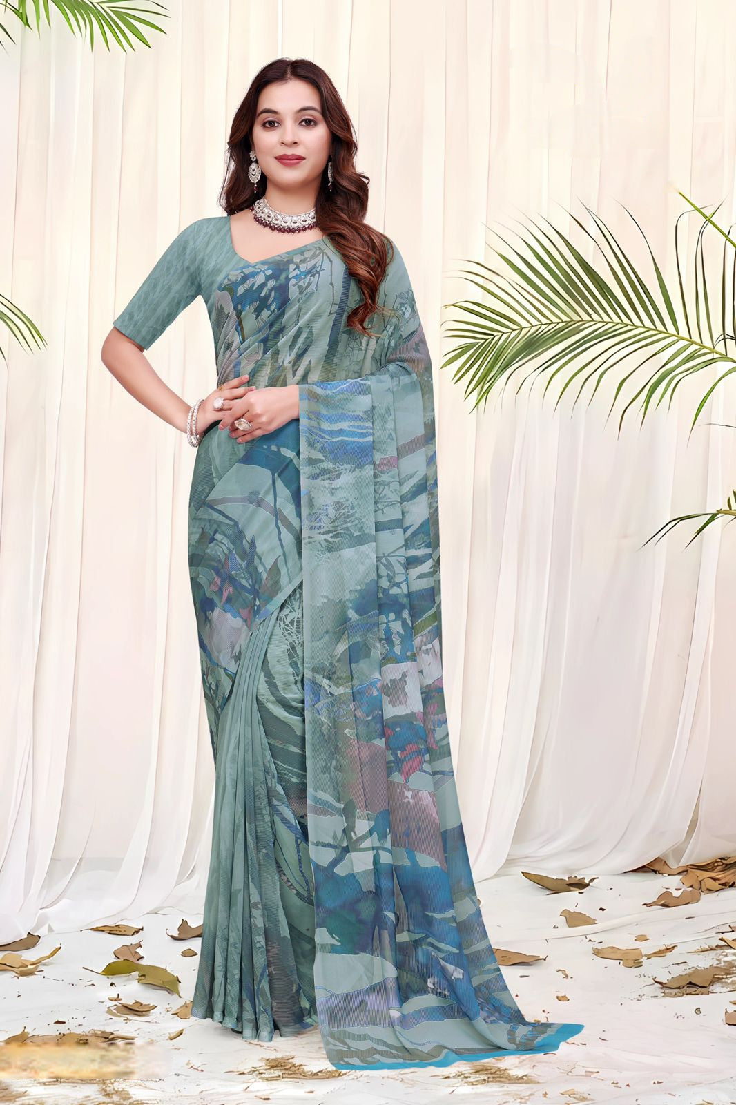 103610 Chitra Special Digital Print Georgette Saree
