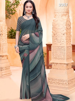 2357 Very Soft Georgette Flower Print Saree