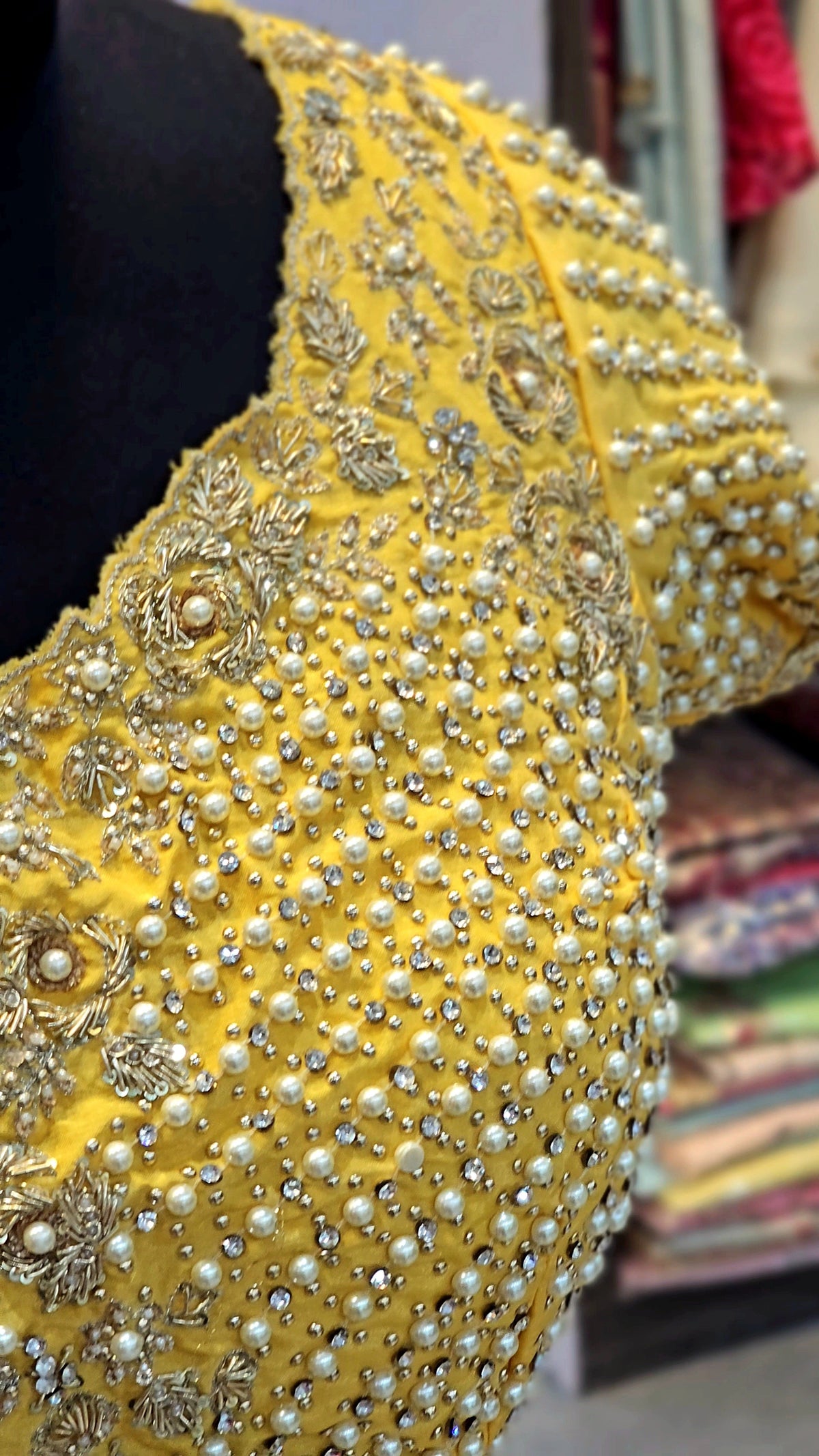 5413 Chitra Special Pure Upada Silk Designer Yellow Lehenga with beautiful Pearl Work