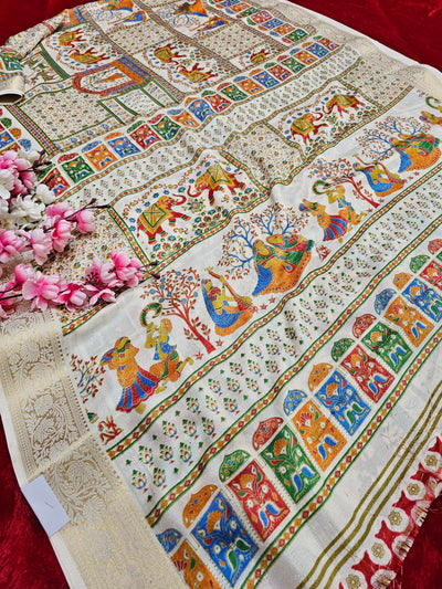 626009 हैवी जॉर्जेट डिजिटल प्रिंट साड़ी