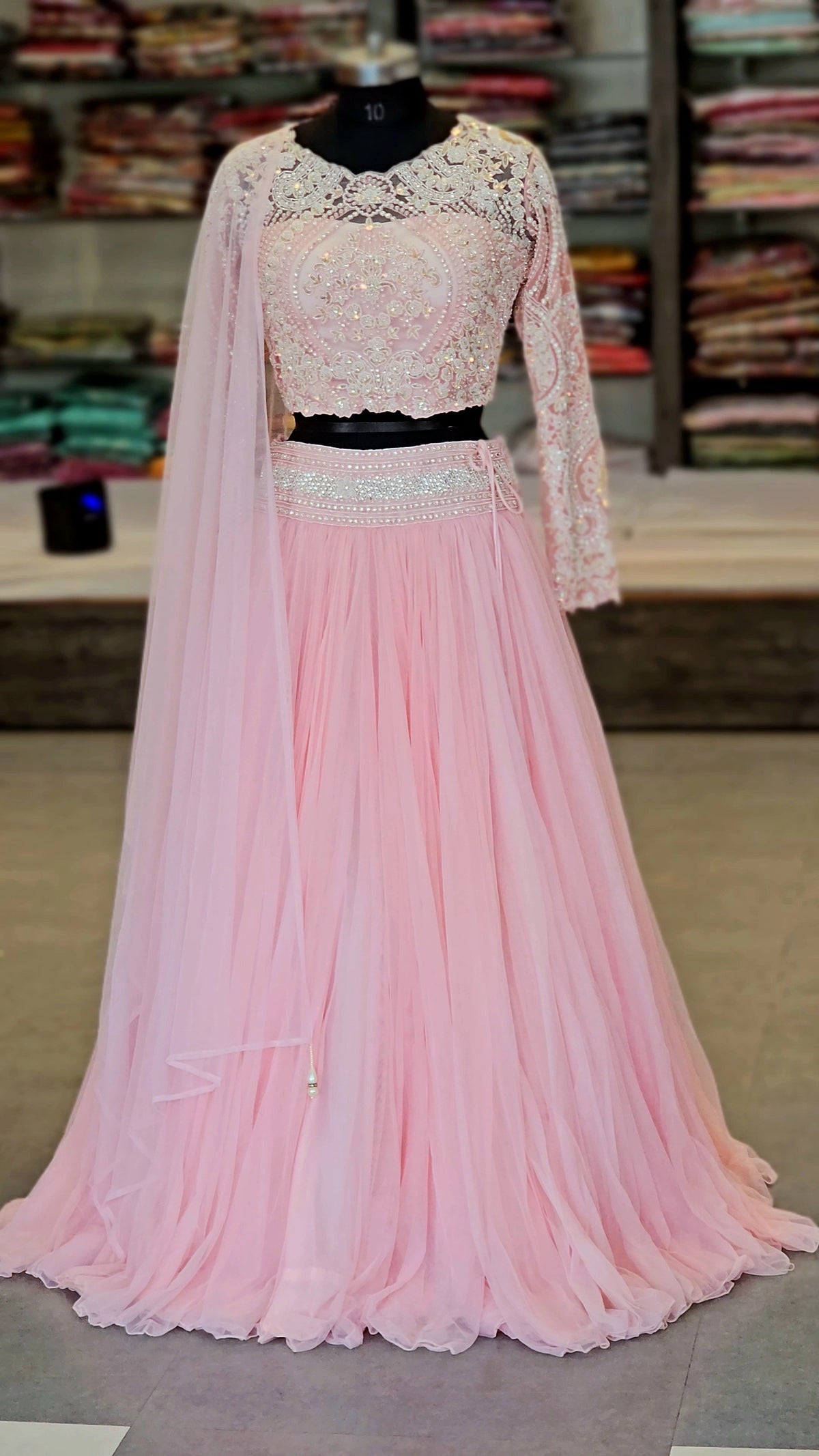 5013 Designer Soft Net Designer Lehenga with Heavy Designer Blouse
