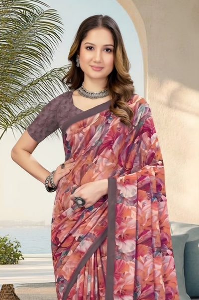 2220 Chitra Special Digital Print Georgette Crepe Saree