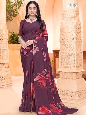 2365 Very Soft Georgette Flower Print Saree