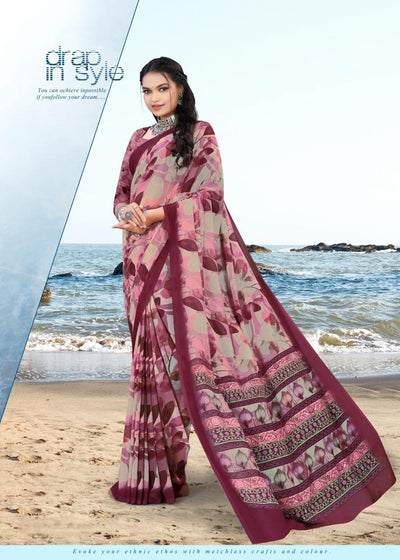 626009 हैवी जॉर्जेट डिजिटल प्रिंट साड़ी