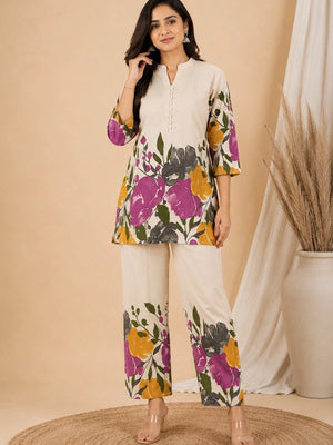 1682 Pure Natural Cotton Co-Ord Set