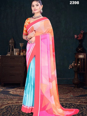 2398 Chitra Special Georgette Crepe Silk Digital Print Saree