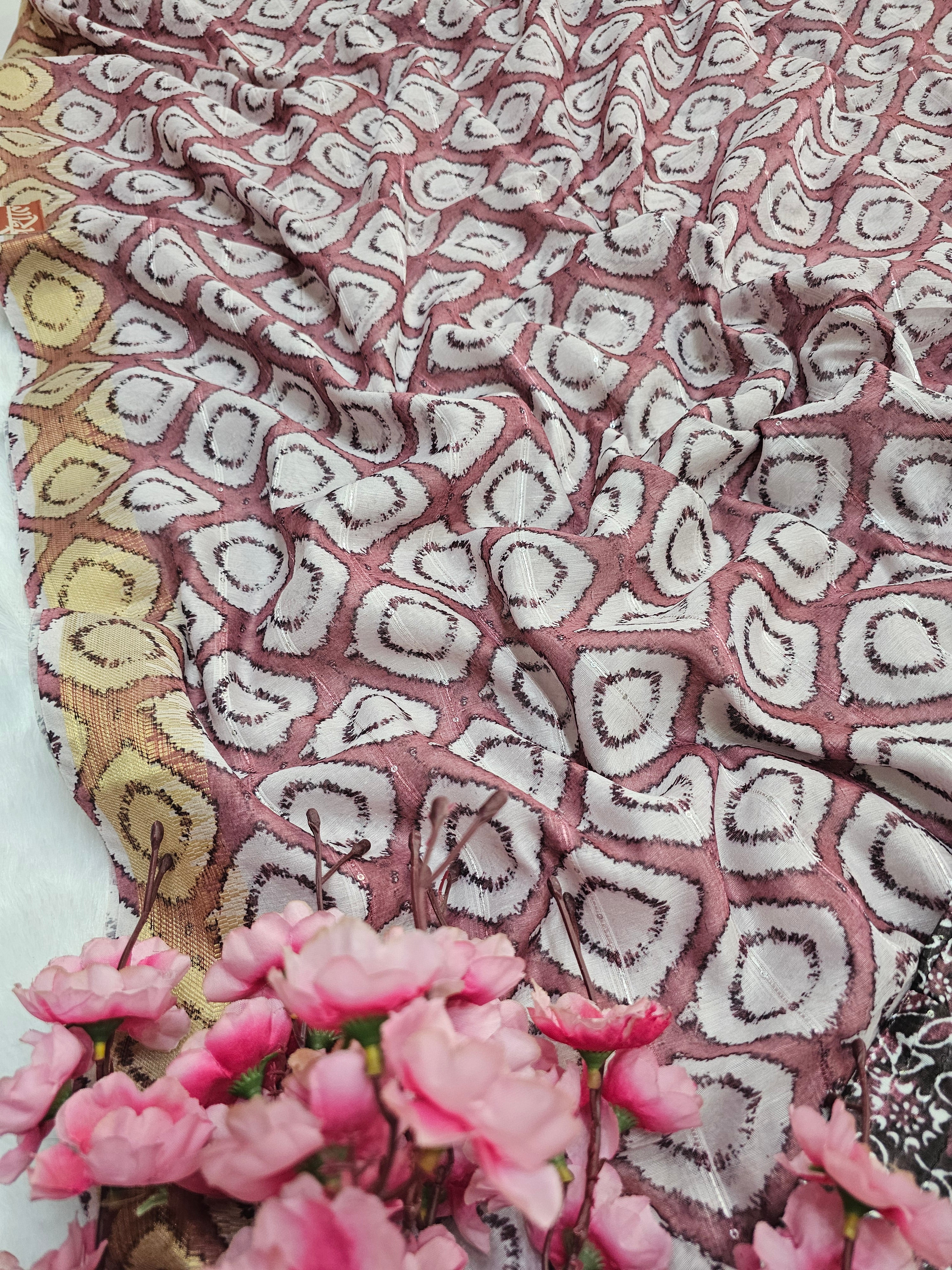 782001 Designer Saree With Stitch Blouse - Pink 355002