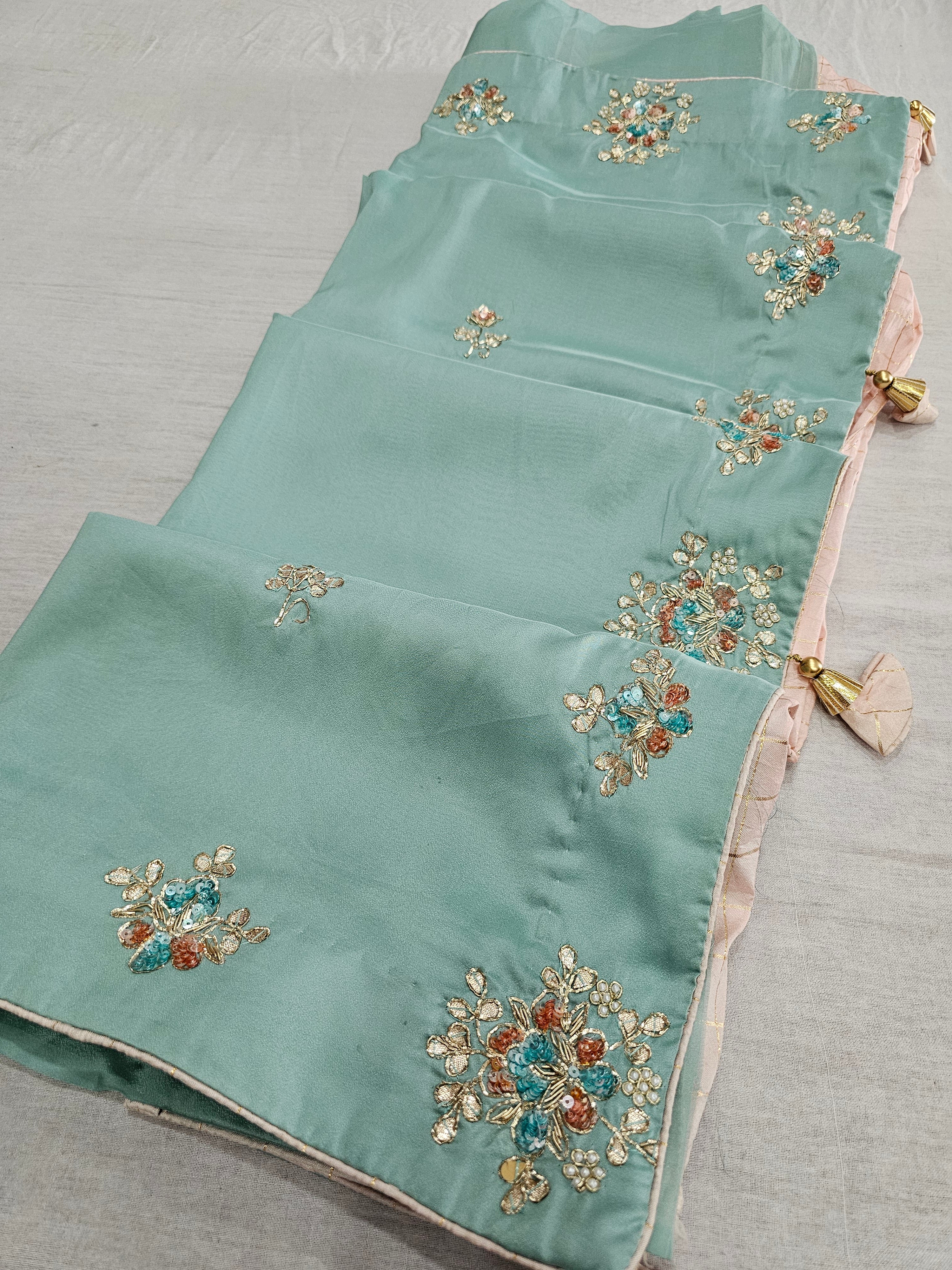 976004 Designer Party Wear Saree With Beautiful Hand Sequence Work 8392