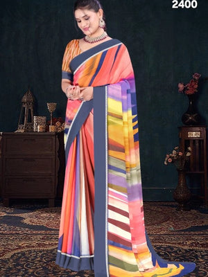 2400 Chitra Special Georgette Crepe Silk Digital Print Saree