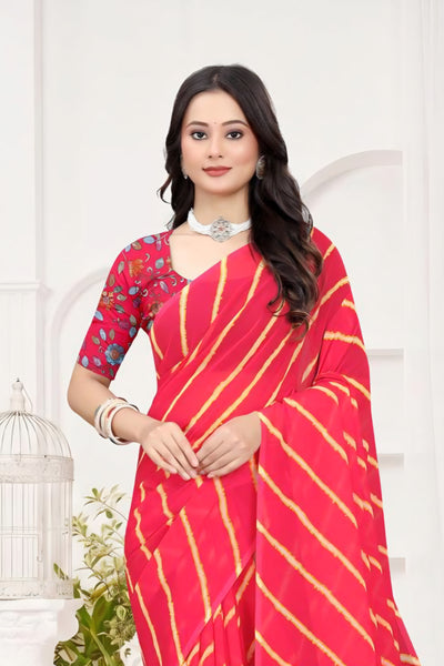 2277 Rajasthani Lehriya Rani Italian Crepe Silk Saree