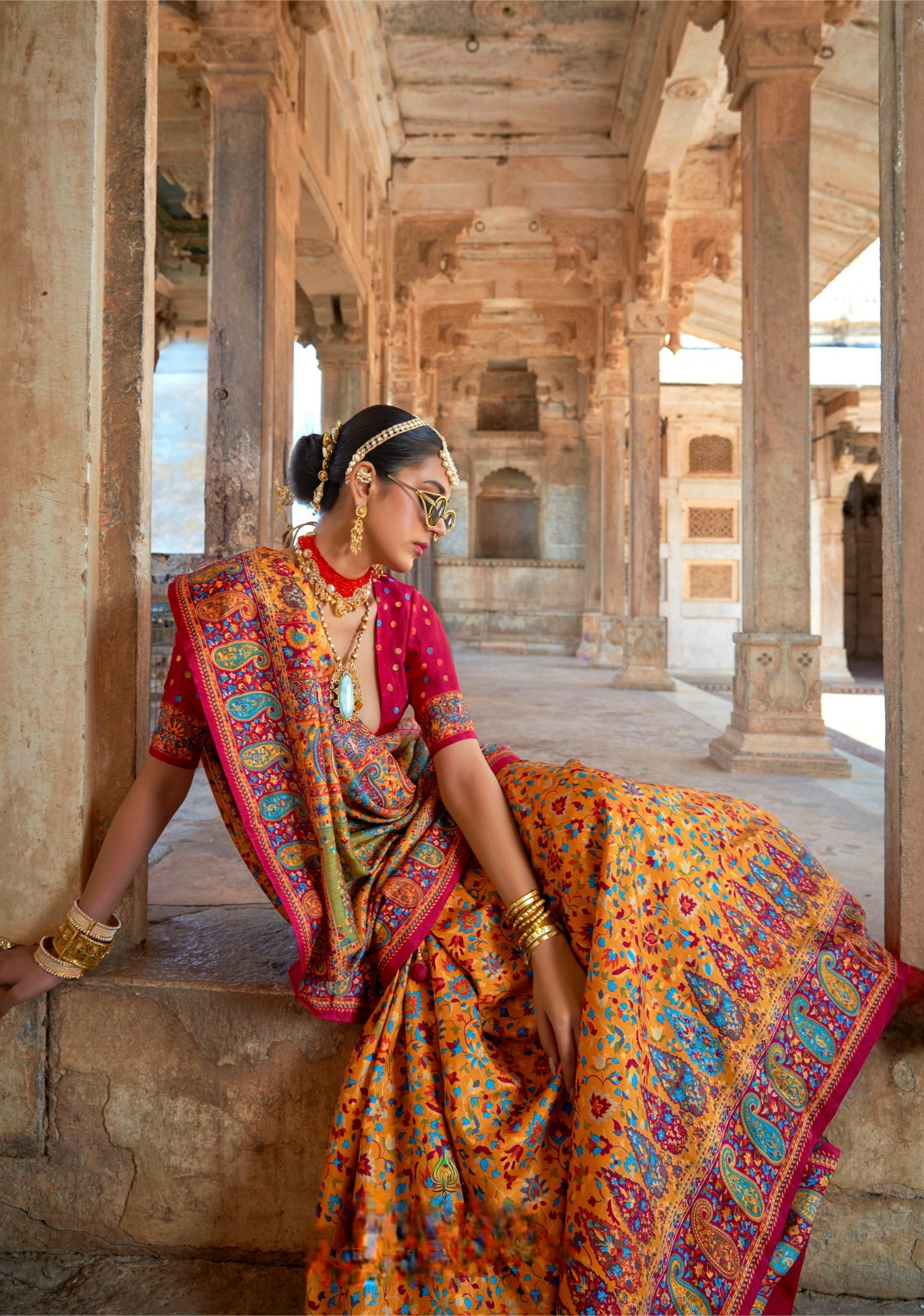 626009 हैवी जॉर्जेट डिजिटल प्रिंट साड़ी