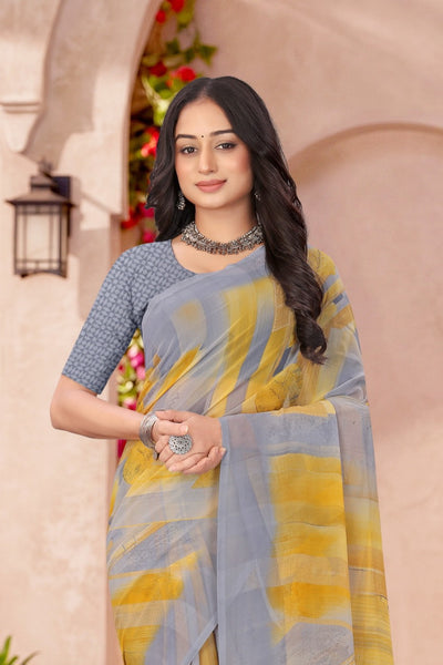 2185 Very Heavy Georgette Flower Print Saree