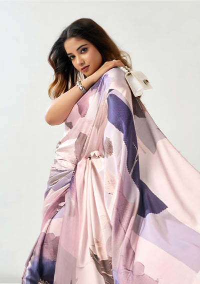 101302 Bollywood Style Digital Print Soft Italian Crepe Silk Saree