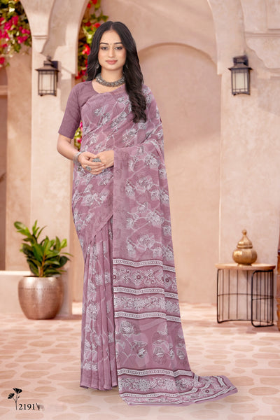2191 Very Heavy Georgette Flower Print Saree