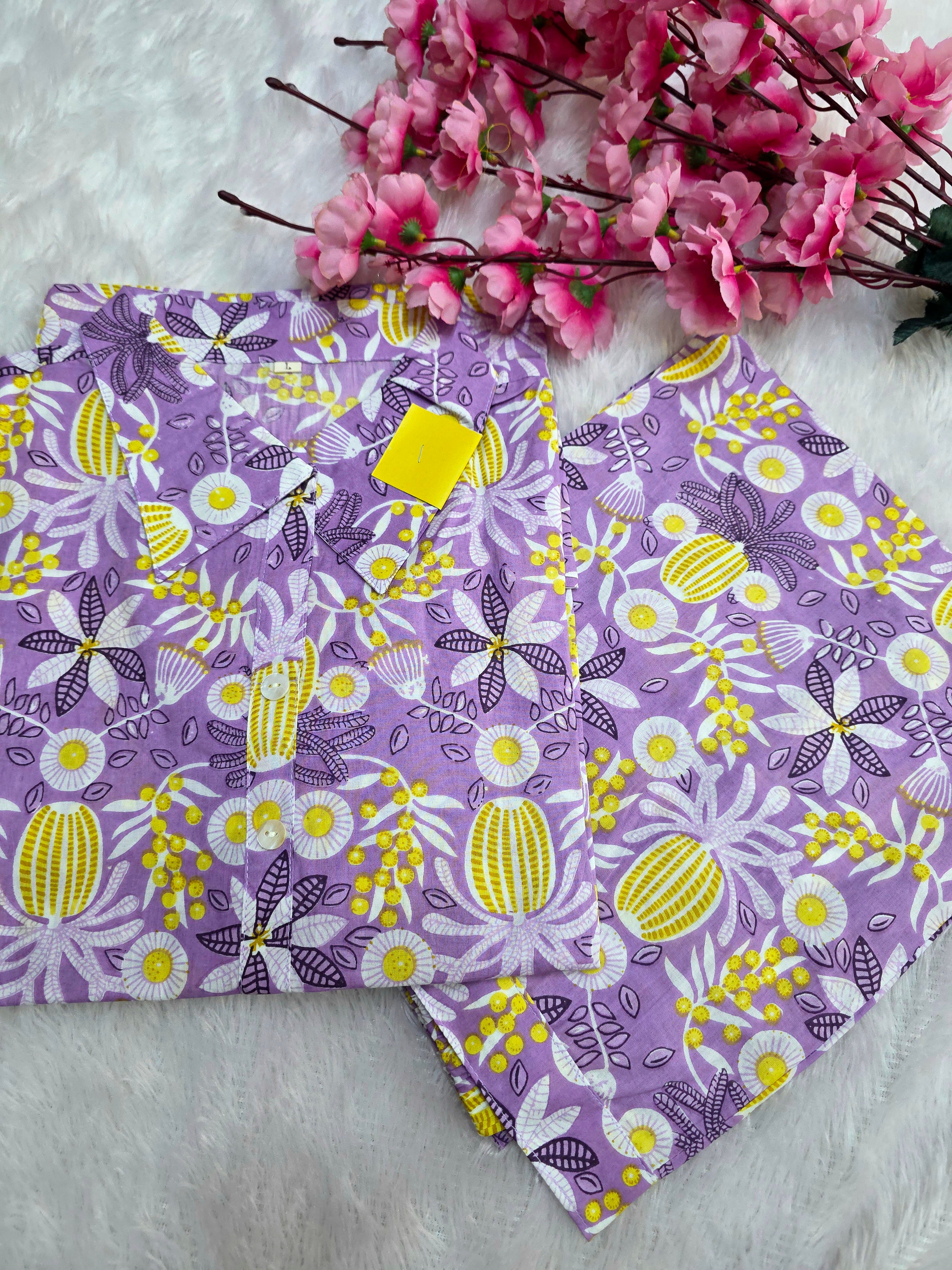 614006 शुद्ध मलमल कॉटन हाथ से पेंट किया हुआ कॉर्ड सेट 