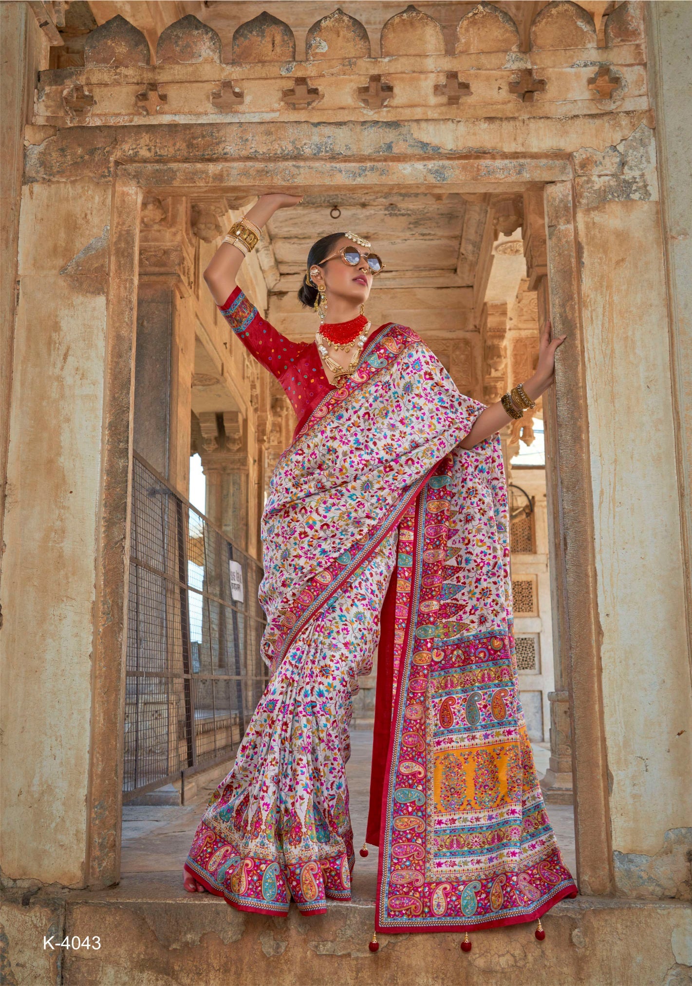 626009 हैवी जॉर्जेट डिजिटल प्रिंट साड़ी