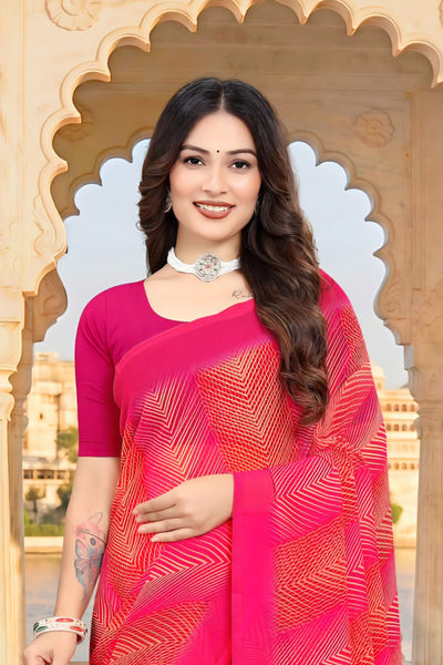 2312 Very Soft Danedar Georgette Flower Print Saree