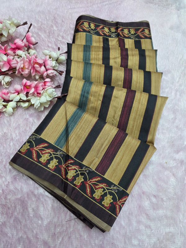 970001 Traditional Ajrakh Print Kozy Silk Light Weight Saree