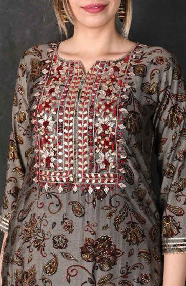 Designer Musleen Gota Work Kurti