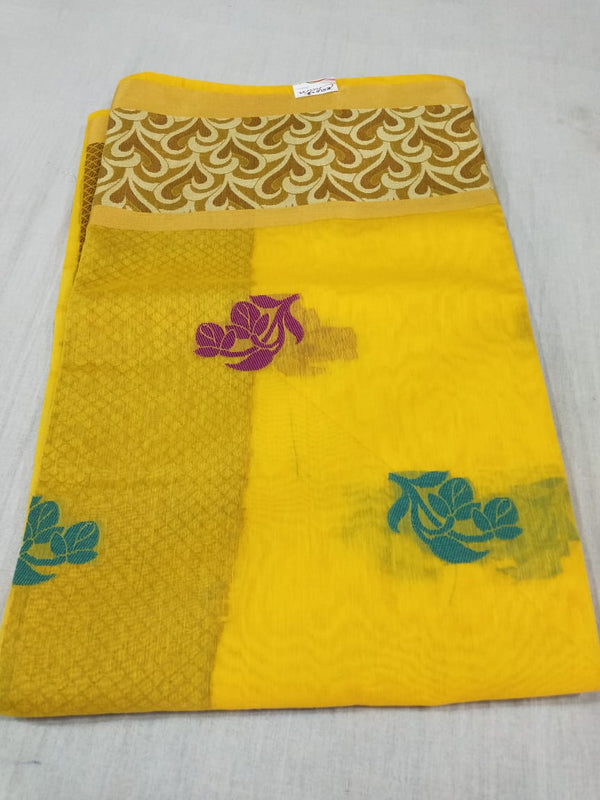 Banarasi Meenakari Yellow Saree