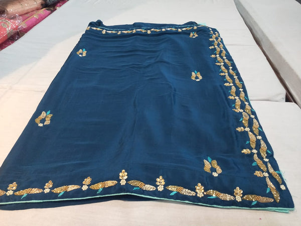 Party Wear Crap Silk Saree