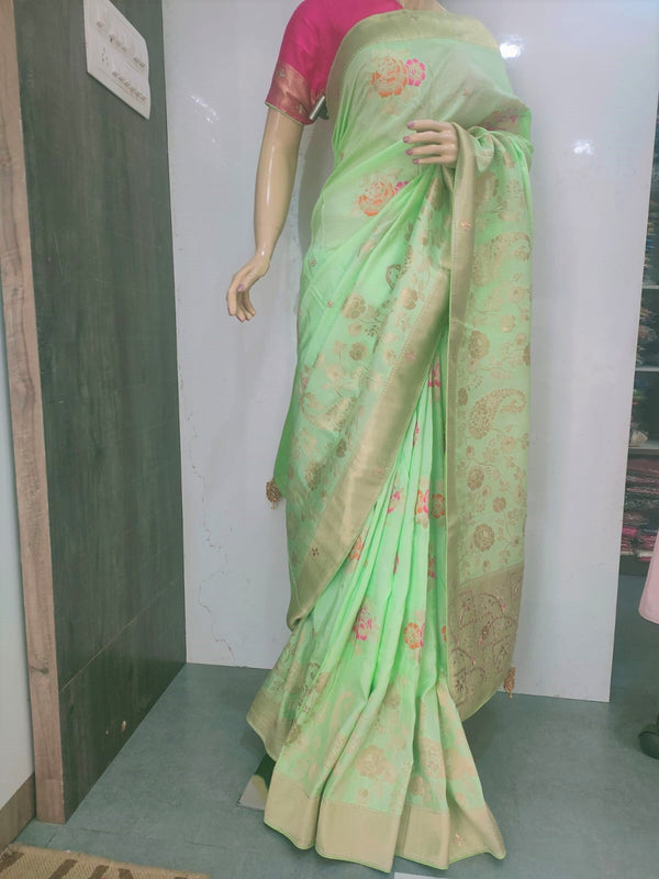 Designer Party Wear Russian Silk Saree