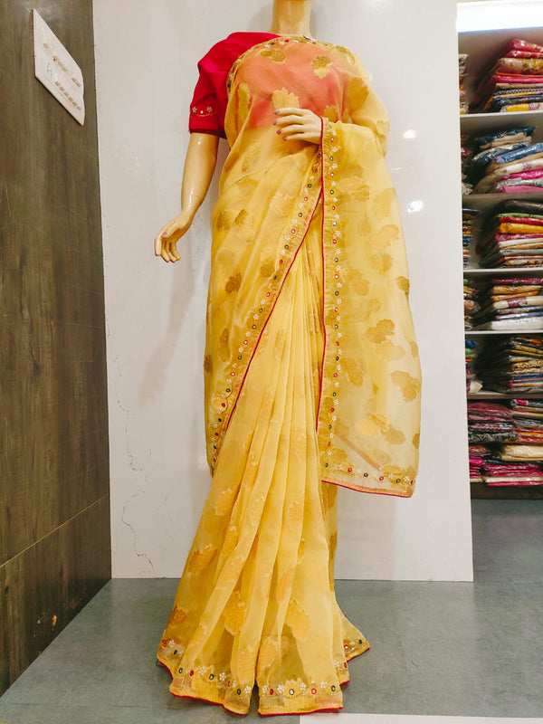 Designer Party Wear Organza Saree