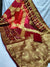 245002 Handmade Bandhani Silk Saree- Gajri and Maroon