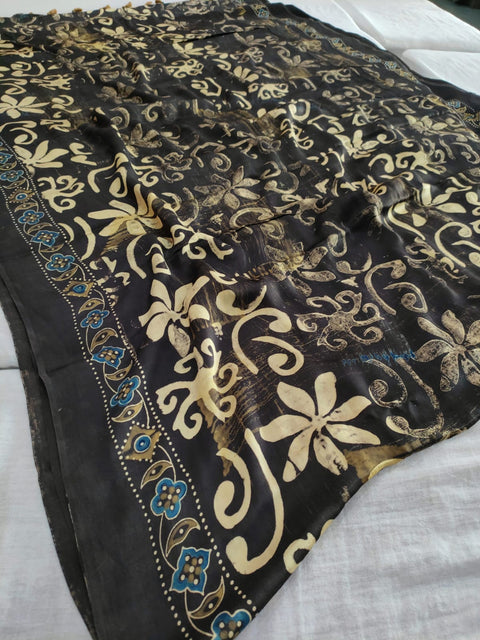 115005 Pure Modal Silk Ajrakh Saree