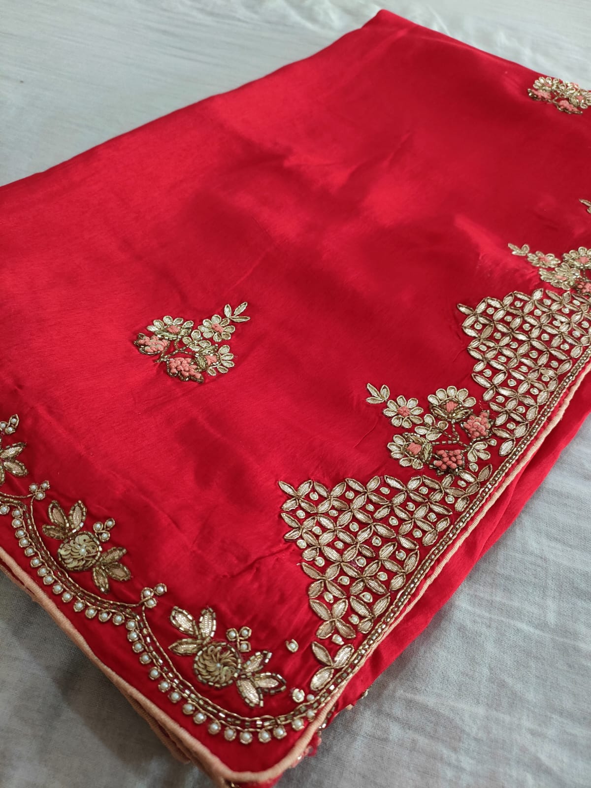 C78009 Red Colored Pure Russian Silk Designer Saree (117005)