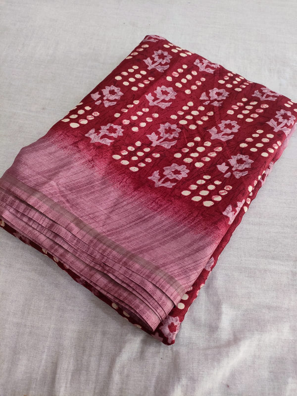 408004 Printed Fancy Saree With Zari Weaving Border