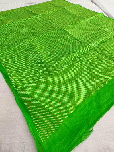 413008 शुद्ध कॉटन ब्लॉक प्रिंटेड मोथरा लेहरिया साड़ी 