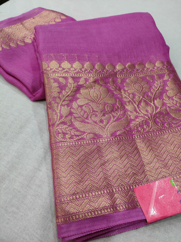 270003 Kanjiwaram Style Banarasi Saree - Pink