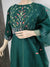 104004 Designer Dola Silk Long Kurti With Dupatta - Bottle Green