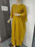 104004 Designer Dola Silk Long Kurti With Dupatta - Mustard