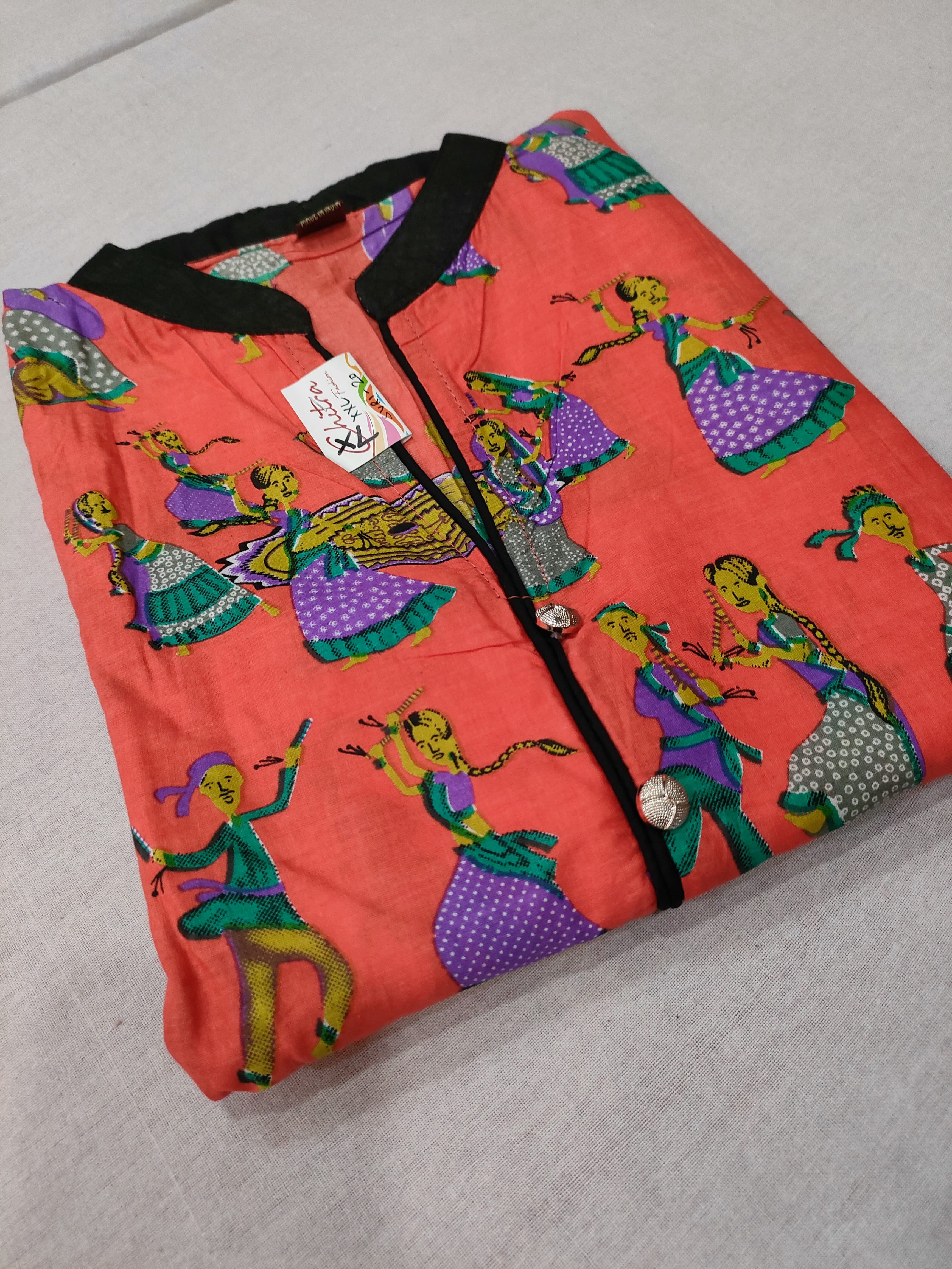289003 Cotton Short Straight Kurti